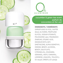 Load image into Gallery viewer, Dove 0% Aluminum Women's Deodorant Refill, Cucumber and Green Tea, 1.13 oz
