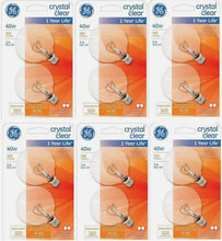 Load image into Gallery viewer, Ge Decorative Globe Bulb 40 W G16-1/2 Candelabra 3 In. Clear (Total 12)