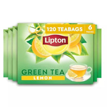 Load image into Gallery viewer, Lipton Lemon Green Tea Bags, Unsweetened Hot Tea Or Iced Tea (20ct - Pack Of 6)