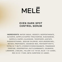 Load image into Gallery viewer, Mele and Co. Even Dark Spot Control Serum with Niacinamide, Vitamin E and Pro-Retinol, 1 fl oz