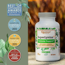 Load image into Gallery viewer, Quantum Health SuperLysine+ Advanced Formula Immune Support Supplement Lysine 1500 mg, Vitamin C Echinacea Licorice Bee Propolis and Odorless Garlic - 180 Tablets (Pack of 2)