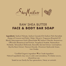 Load image into Gallery viewer, SheaMoisture Face and Body Bar Soap for Dry Skin with Paraben Free, Raw Shea Butter, Myrhh, 8 Ounce, (Pack of 3)