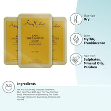 Load image into Gallery viewer, SheaMoisture Face and Body Bar Soap for Dry Skin with Paraben Free, Raw Shea Butter, Myrhh, 8 Ounce, (Pack of 3)