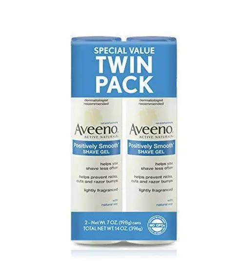 Aveeno Positively Smooth Moisturizing Shave Gel, 7 Oz (2 Pack)