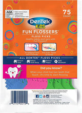 Load image into Gallery viewer, DenTek Kids Fun Flossers, Floss Picks, Mulit, Wild Fruit, 75 Count
