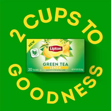 Load image into Gallery viewer, Lipton Lemon Green Tea Bags, Unsweetened Hot Tea Or Iced Tea (20ct - Pack Of 6)
