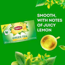 Load image into Gallery viewer, Lipton Lemon Green Tea Bags, Unsweetened Hot Tea Or Iced Tea (20ct - Pack Of 6)
