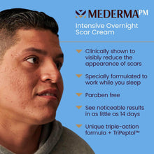 Load image into Gallery viewer, Mederma PM Intensive Overnight Scar Cream, Works with Skin&#39;s Nighttime Regenerative Activity, Clinically Shown to Make Scars Smaller and Less Visible, 1.0 Oz (28g)
