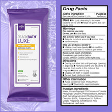 Load image into Gallery viewer, Medline ReadyBath LUXE Extra Thick Adult Bath Wipes, 192 Wipes (8 Wipes, 24 Packs), Unscented, No Rinse Formula with Aloe, Shower Wipes for Sensitive Skin, Hypoallergenic Body Wash Wipes, 8 x 8 Inch
