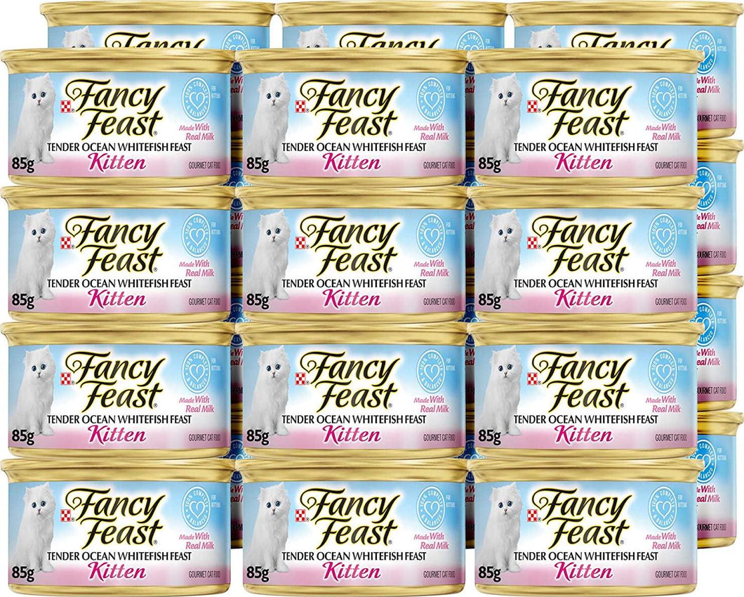 Purina Fancy Feast Tender Ocean Whitefish Feast Wet Kitten Food, 3 OZ (Pack of 12)