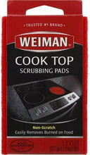 Load image into Gallery viewer, Weiman Cook Top Scrubbing Pads Remove Burned-on Food , 3 Reusable Pads - 4 Pack
