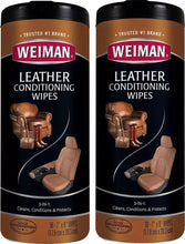 Load image into Gallery viewer, Weiman Leather Wipes (2 Pack) Clean Condition prevent Cracking Or Fading Leather
