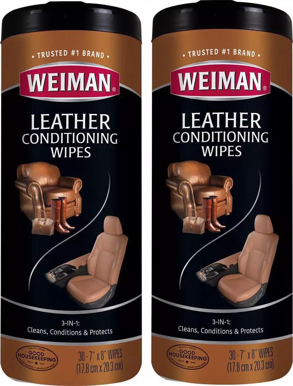Weiman Leather Wipes (2 Pack) Clean Condition prevent Cracking Or Fading Leather