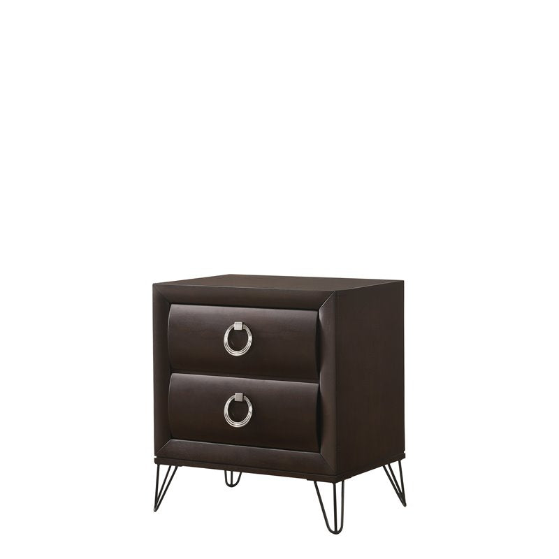 Acme Tablita Wooden Frame Nightstand in Dark Merlot