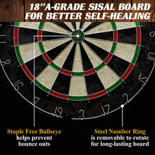 Load image into Gallery viewer, Barrington 40&quot; Prescott Collection Dartboard Cabinet Set, LED Lights, Steel Tip Darts, Gray/Beige
