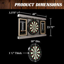 Load image into Gallery viewer, Barrington 40&quot; Prescott Collection Dartboard Cabinet Set, LED Lights, Steel Tip Darts, Gray/Beige
