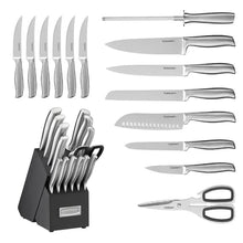 Load image into Gallery viewer, Cuisinart 15pc Stainless Steel Hollow Handle Cutlery Block Set
