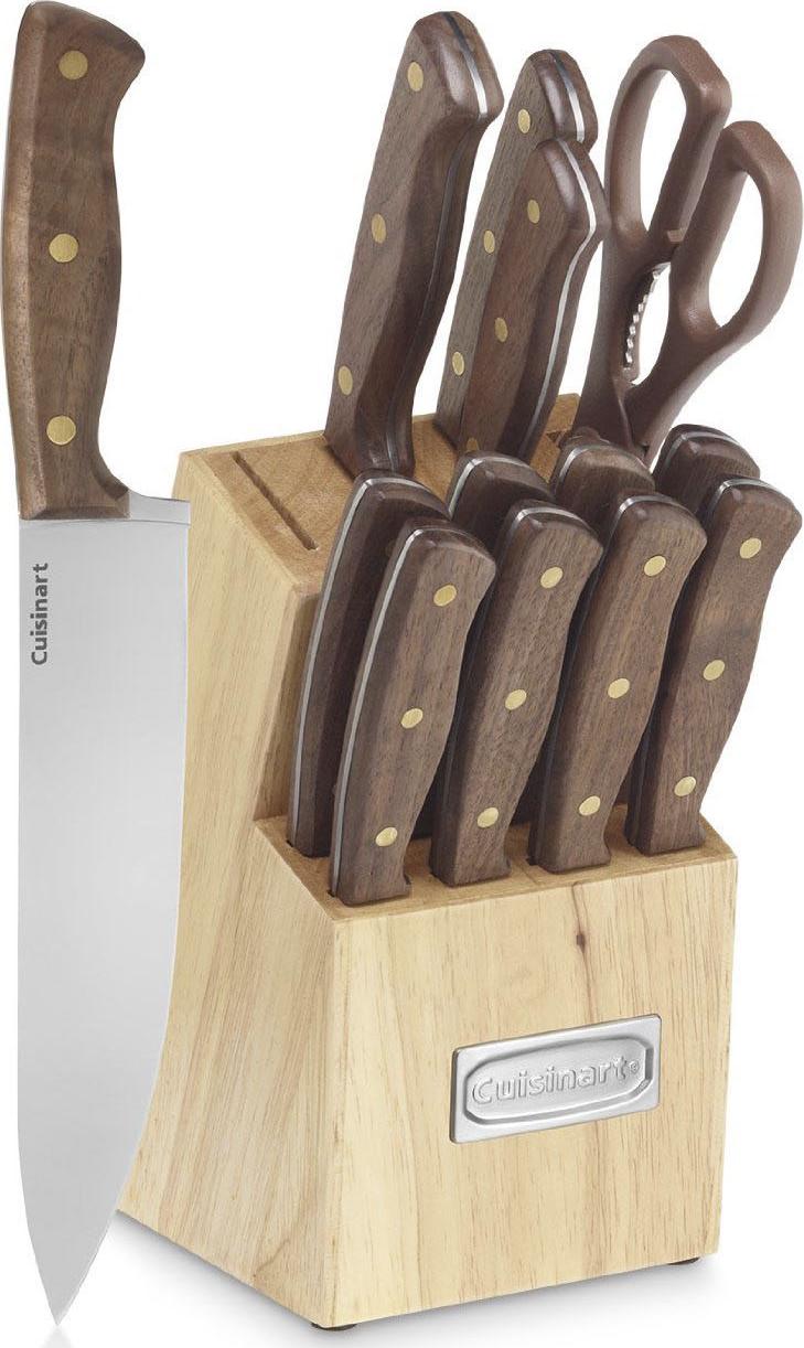 Cuisinart Advantage Forged Triple-Rivet Walnut Cutlery 14-Piece Block Set