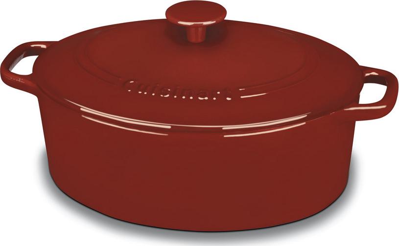 Cuisinart Chef'S Classic Enameled Cast Iron 5.5 Qt. Oval Covered Casserole-Cardinal Red