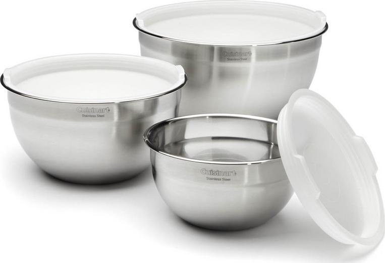 Cuisinart Non-Handled Stainless Steel Mixing Bowls with Lids