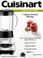 Load image into Gallery viewer, Cuisinart Smart Power Electronic 7 Speed Blender Black (SPB-7CH)
