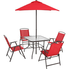 Load image into Gallery viewer, Albany Lane 6 Piece Outdoor Patio Dining Set, Red
