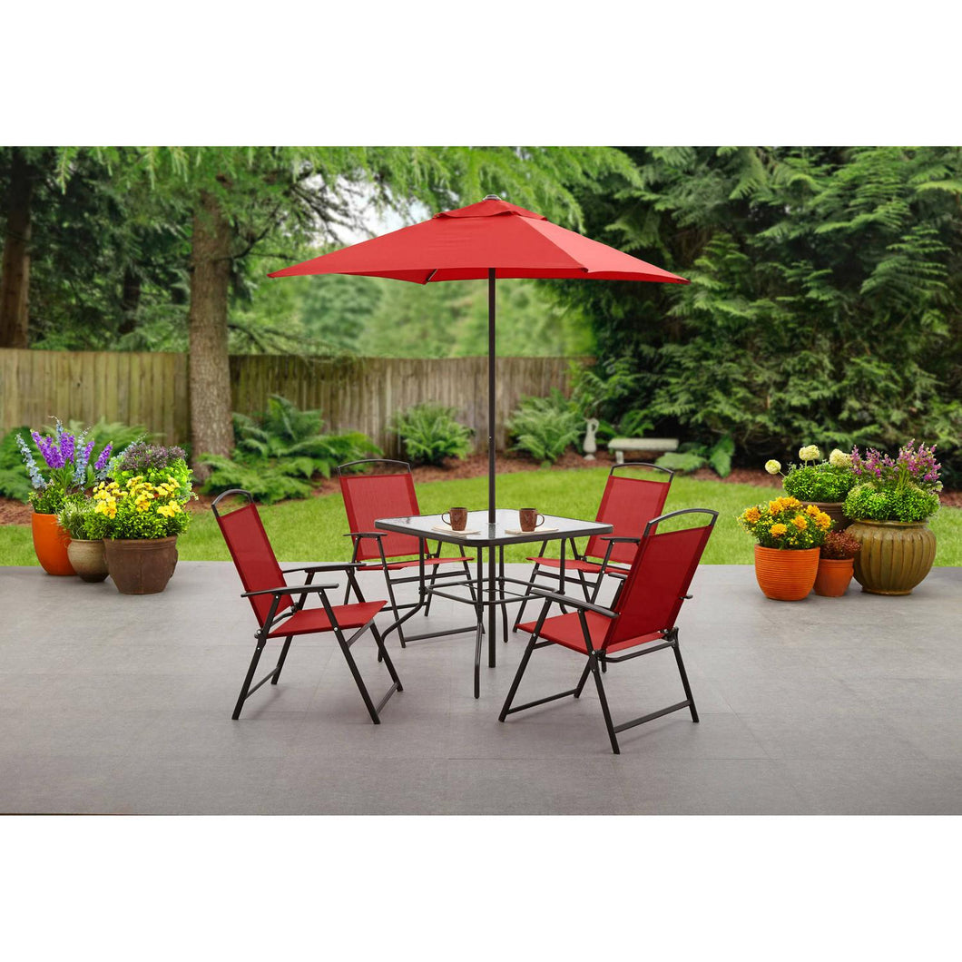 Albany Lane 6 Piece Outdoor Patio Dining Set, Red